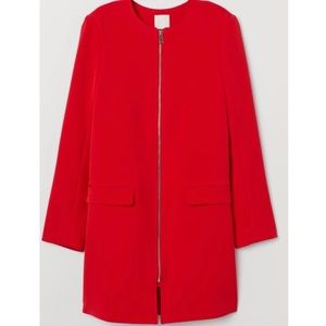 H&M SHORT COAT RED